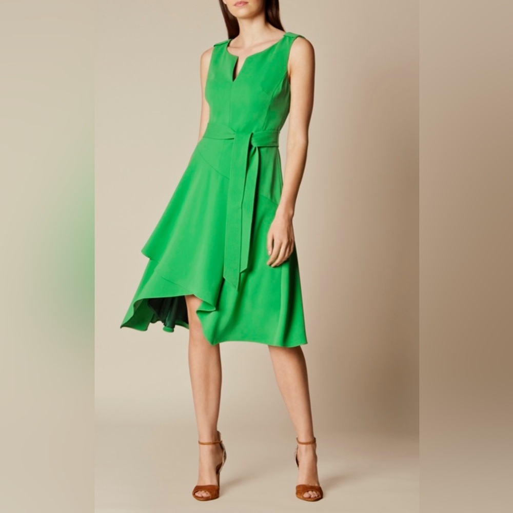 KAREN MILLEN Fluid Day Dress/ High Low Sleeve A-Line Dress. Size 6
